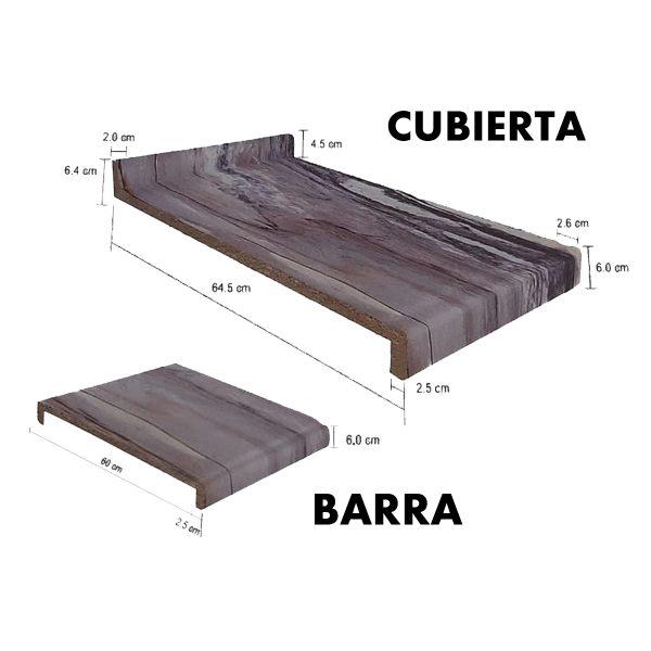 cubierta barra cocina medidas